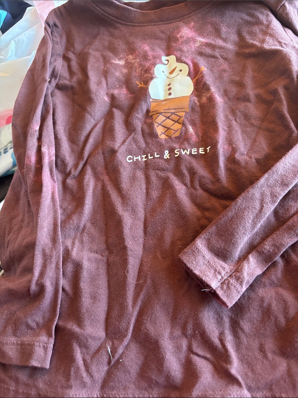 Cat & Jack Chill & Sweet Ice Cream Graphic Long Sleeve Tee - Brown 5T